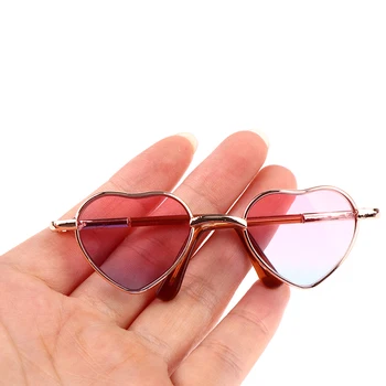 1PC 8 cm Naočale u Obliku Srca Sunčane Naočale Za 12-inčni Lutke Pribor Za uređenje Igračke