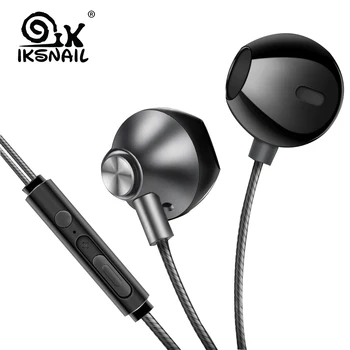IKSNAIL Metalne pop-slušalice za telefon Upola slušalice s mikrofonom Басовая Slušalice Slušalice za iphone Xiaomi kualkik ecouteur