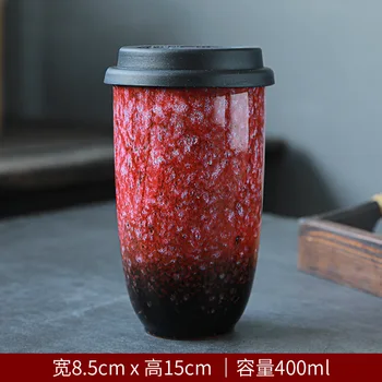 400 ml Europska keramičke kava bubalo sa silikonskim poklopcem termoizolacioni rukava veliki kapacitet čaša vode latte mlijeko udoban šalica čaja