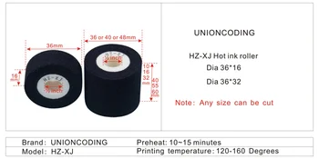 Crna promjer 36 mm Visina 16 mm, vruće role tinte za kodiranje spremnika za reklame