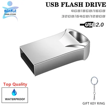 BINFUL Novi mini-metalni USB-memorijski štapić 4 G 8, G 16 GB, 32 GB, 64 GB I 128 G, flash drive Flash drive Memory Stick Drive Prijenosni disk poklon