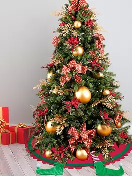 Božićno Drvce Suknja Božićne Dekoracije Božićno Drvce Donje Ukras 120 Cm Elf Noge Stalak Za Drvo Tepih Za Uređenje Doma