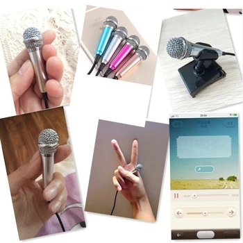 3,5 mm Mini-Mikrofon za telefon Kondenzatorski Mikrofon sa Postoljem Mikrofon Telefon Karaoke za iPhone i Android