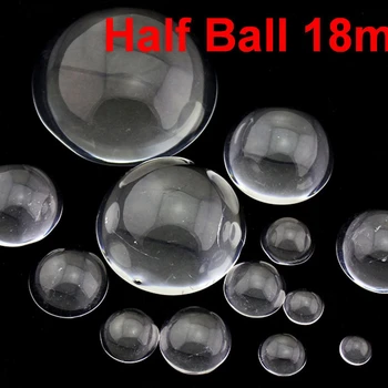 20 Transparentne Staklene Полусферических Ball Кабошонов s Ravnim Stražnjim Poklopcem 18 mm