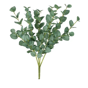Umjetne Plastične Biljke Listovi Eukaliptusa Imitacija Zelenila Godišnjeg Odmora Zelje Kućni Ukras Za Svadbeni Buket Cvijeća Soba