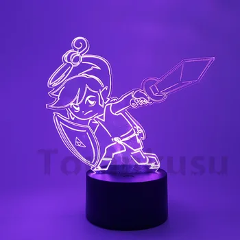 Zelda Anime Lik 3D LED Žarulja Dah divljine Home Dekor Zbirka Igara Lampara je Noćni Dekor Lampu Dječje Poklon Igračku Model Lutke
