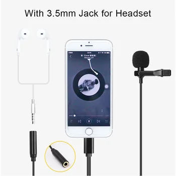 Mini Prijenosni Mikrofon s kopčom na rever za mikrofon Lightning Type C 3,5 mm za iPhone, iPad, Android Smartphone i PC Laptop