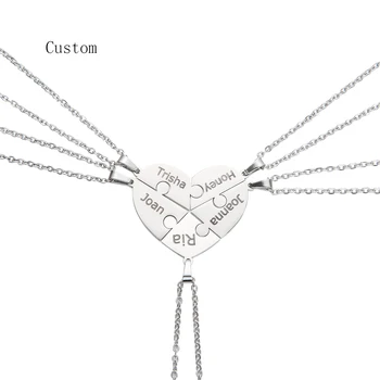Ogrlice od Nehrđajućeg Čelika HOUWU, Privjesci za Prijateljstvo, Obiteljske Ogrlice, Puzzle u obliku Srca