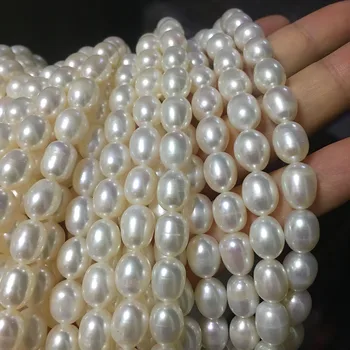 38 cm Biserne perle dobar sjaj , prirodni slatkovodni biseri, materijal ovalnog oblika,promjera riže biser 7,3-8,3 mm klasa AA