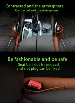 KORISNIK-X Kožne Džepovi za popunjavanje fuga u auto sjedalicama Multifunkcionalna Sjedala Za sprečavanje curenja Soft padding Držač za pohranu telefonske Kartice