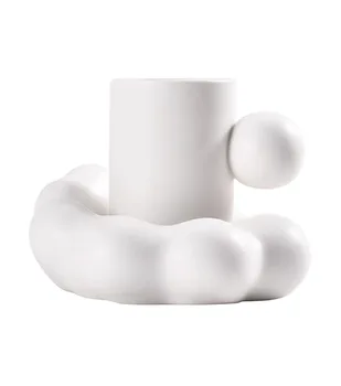 Nordijsko Okrugli Kemijska olovka Bubalo s pločom u obliku Oblaka Keramičke Šalice za kavu i čaj s tanjur Kreativno Šalicu s mlijekom i vodom Poklon za Nju žena