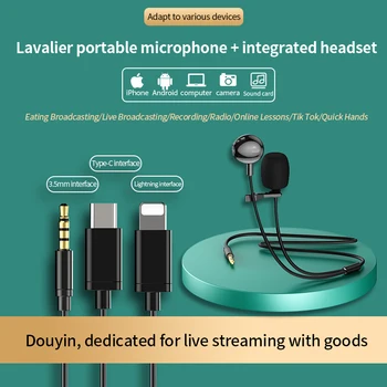 Mini-Mikrofon Profesionalni Kondenzatorski Mikrofon za iPhone Xiaomi Ugrađene Slušalice Петличный Rever za Prijenosno računalo