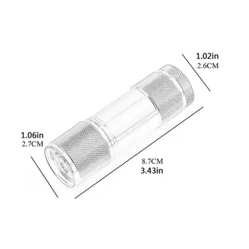 Mini-9LED UV Svjetiljku Ultraljubičaste Zrake Nevidljive Tinte Marker za Otkrivanje Baklja za Provjeru