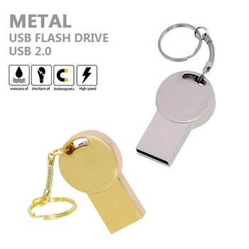 USB Flash drive Vodootporne metalna memorija, 128 GB i 64 GB, 32 GB, 16 GB i 8 GB 4 GB usb flash pogon USB 2.0 Metalni disk sa ručkom za vjenčanje
