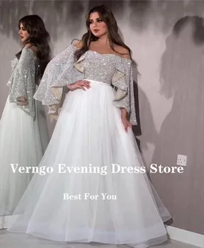 Verngo Dubai Арабрик Ženske večernje haljine s briljantan sjaj Tila Linija Royal Plava/Crvena/Bijela Haljina za prom Plus Size