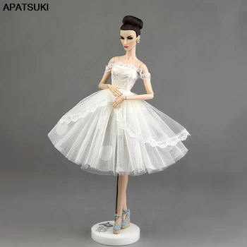 Bijelo čipkan haljina Princeze za lutke Barbie Odjeću grašak Odjeća za Lutke Blythe Odjeća za lutke Pribor za dollhouse Igračka