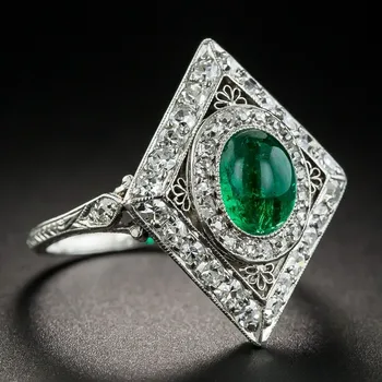 Винтажное Jedinstveni prsten od 925 sterling srebra AAAAA Crystal Izjava College Zaručnički Prsten Prsten za žene Modni nakit Poklon za rođendan