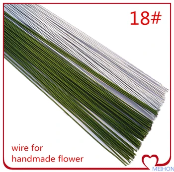 Mrežaste cvjetni materijali s papirnatim premazom Zelena čelična žica za DIY Najlon cvijet / Cvjetni materijal ručno DIY 18# 50 cm dužina