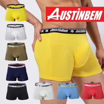 Besplatna dostava!novi stil brand AUSTINBEM ravnici boksači modni donje rublje za muškarce soft modalne hlače za muškarce peder donje rublje za muškarce boks gaćice