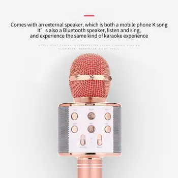 Bežični Prijenosni Mikrofon Bluetooth Kućni Mikrofoni Za Karaoke Zvučnik Player Prijenosni Glazbeni Player Pjevanju Mikrofon Rekorder KTV
