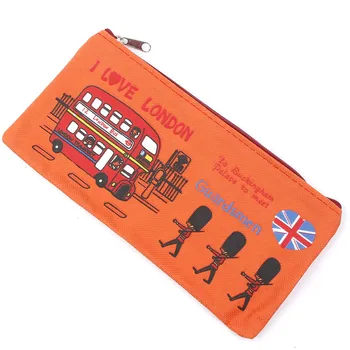 4 Boje u Londonskom stilu kutija za olovke zip Холщовая torba za olovke Косметичка za šminkanje Školski pribor Studentski Celina Organizator za pohranu