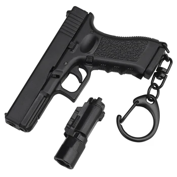 Privjesak G17 Taktički Mini Privezak za ključeve u obliku pištolja Model G17 Privezak za ključeve, Nakit za oružje s odvojivim trgovine za svjetiljku