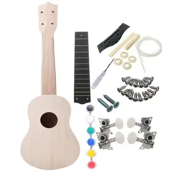 21-Inčni ukulele DIY Ukulele Mala Gitara Priručnik Sklop Student Drveni Glazbeni Instrument Boji Materijala Paket