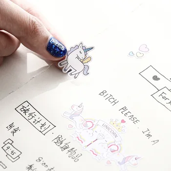 Мохамм slatka japanski korejski dnevnik dnevnik fiksne jednorog zanat osnovna papir naljepnice scrapbooking