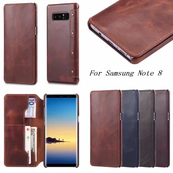 Novi Luksuzni Flip torbica od prave kože za Samsung Galaxy Note 8 Note8 u Retro stilu s gornjim poklopcem Torbica za telefon za Galaxy S8 Plus Torbica