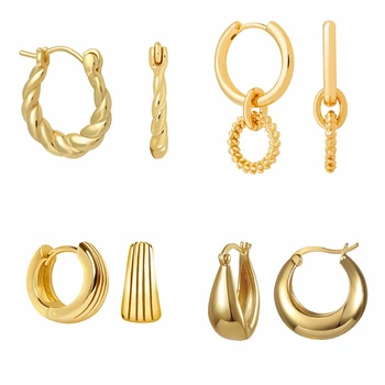 Kopča za uši od 925 sterling srebra Glatke i Jednostavne okrugle naušnice, prstenje Okrugle naušnice na крючках za žene Metalni moda Korejski nakit