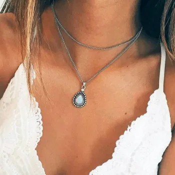 Klasicni 2020 Modni Nova ogrlica Jednostavan Privjesak u obliku kapi Laminirano donje ogrlica Veleprodaja prodaja Elegantna Ogrlica