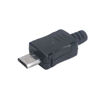 20 kom./lot USB Priključak 5-kontakt sa kožom Micro USB Plastični omotač Konektor za spajanje slušalica Konektor za spajanje konektora DIY