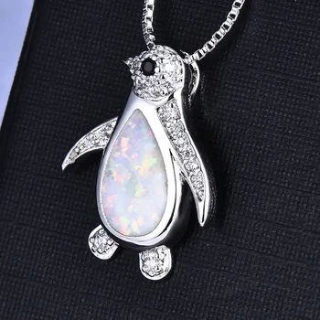 Luksuzni opal cirkon kreativni privjesak u obliku pingvina sa životinjama romantičnu ženstvenost banket pribor ogrlica nakit poklon za Valentinovo