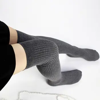 Ženske čarape iznad koljena za djevojčice Proljeće Jesen zima toplo kukičane plišane duge čarape do bedra čvrsta slobodan nadkoljenice 1 kom.