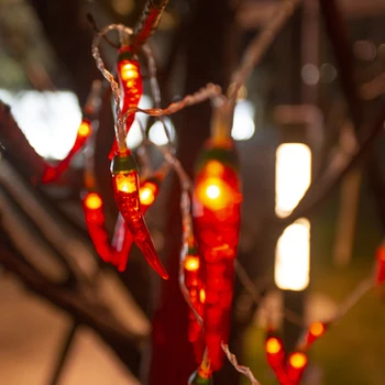 Novi Stil s baterijskim napajanjem LED Crvena Čili Svjetlo Gudačkih Vijence Božićno гирлянда Svečani svadbeni party Božićni dekor