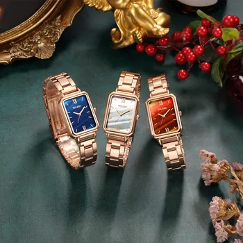 Satovi s pravokutnom lice od nehrđajućeg čelika 2020 Luksuzni brand trendi Ženski sat sa haljinu Ženske Svakodnevne kvarcni ručni sat Relogio
