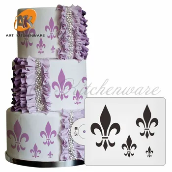 Fleur de Lys Matrica za Fondan torte Plastične Šablone za Oslikavanje Ukras Torta Predložak matrica za cupcakes Alata za ukrašavanje torte