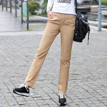 Proljetne i jesenske ženske sportske hlače Ženske Hlače za mršavljenje u korejskom stilu slobodnog rezanja, oblikovana pamuk ravne hlače Svakodnevne hlače