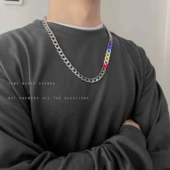 2022 Ogrlica-lanac od nehrđajućeg čelika za žene i muškarce Duga ogrlica u stilu hip-hop na vratu Modni nakit pribor prijateljima Poklone