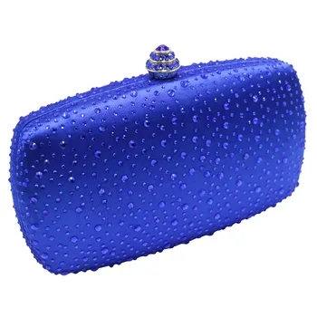 Nove ženske Kraljevski plave otisnutim uzorcima po cijeloj površini u čvrstoj kutiji Večernje torbe sa sjajnim kristalnim dijamantima za dame Tvrde otisnutim uzorcima po cijeloj površini Kutija Kristalna večernja torba