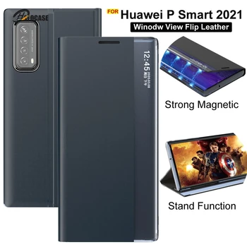 Bočni prozor Smart-flip torbica za Huawei P Smart 2021 torbica za Huawei Y7A torbica stalak magnetski torbica za Huawei Y5P Y6P Y7P torbica