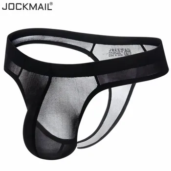 JOCKMAIL ultra-tanki led najlon seksi donje rublje za muškarce bikini gaćice prozirne muške japanke g tange tanga hombre slip peder donje rublje