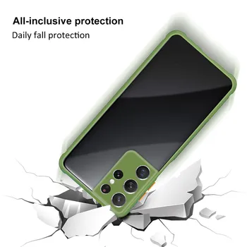 Mekana torbica za telefon s rubom za Samsung S21 Ultra S21 Plus Prozirni zaštitni poklopac za objektiv Stražnji poklopac za Samsung Galaxy S20FE S21 Ultra 5G Torbica