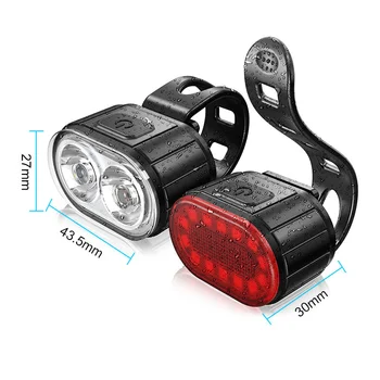 Nove 4 načina MTB Cestovna Biciklistička lampe USB Punjiva Biciklistička dugo svjetlo LED Bicikl Prednji Stražnja svjetla Biciklizam Vodootporan Glavu Fenjer