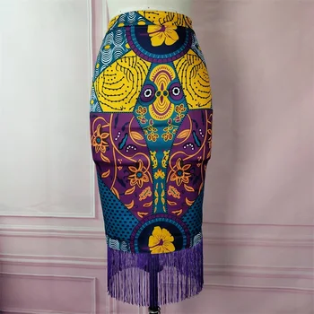Ženska ljetna suknja s po cijeloj površini Vintage cvjetni afrička moda s visokim strukom kićanka Moderan skroman elegantan Retro-Юп Фалады Izravna dostava