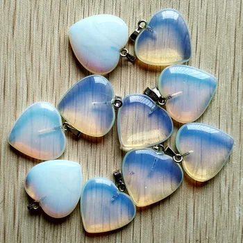 Veleprodaja 20 kom./lot 2018 moda opal je kamen srce privjesci privjesci za izradu nakita 25 mm visoka kvaliteta Besplatna dostava
