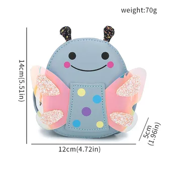 2021 Dječje slatka crtani torba-instant messenger Bee Novi modni sjajna torba s krilima za djevojčice, Pribor princeza, torba na ramenu za bebe, poklon