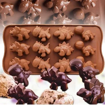1pc Novi 12 ćelija Hrane Dinosaur Silikon čokolada gluposti Keks Torta Čokolada Ukras Kalup-Alat Za Pečenje Kuhinjski Pribor