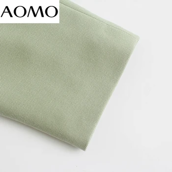 AOMO 2022 Trendy ženske zeleno odijelo hlače, Hlače s džepovima Office elegantne ženske hlače Pantalon 3L25A