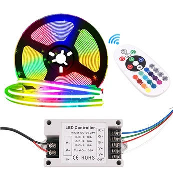 RGB COB Led trake Svjetlosti Bluetooth-kompatibilni 5 m 16,4 ft Upravljanje aplikacijom 24-tipkovnica Daljinski Upravljač 12 24 756 led 768 led fleksibilne trake za kućnog bara